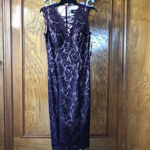 NWT BETSYADAM Sleeveless Bodycon Midi Lace Dress 4